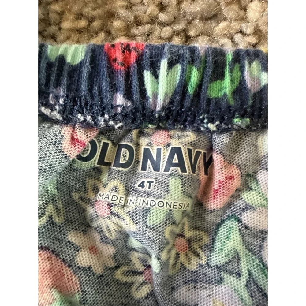 Old Navy Girls‎ Sleeveless Floral Strawberry Navy Fruit Romper Toddler Size 4T